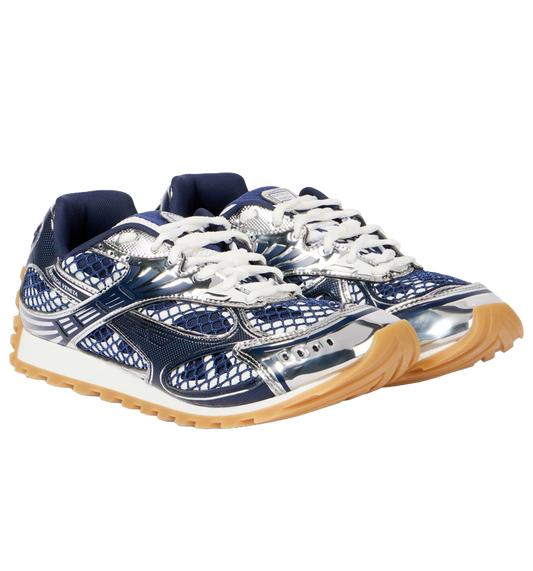 BV Italian Designer Abyss Silver Performance-Style Sneakers