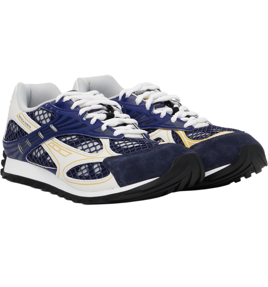 BV Italian Designer Blue & White Performance-Style Sneakers