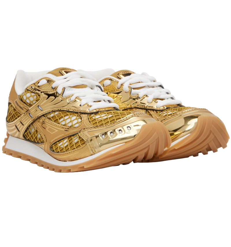 BV Italian Designer Gold Performance-Style Sneakers