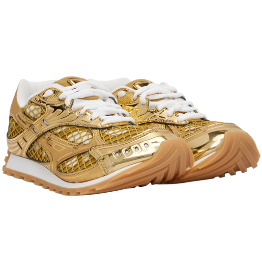 BV Italian Designer Gold Performance-Style Sneakers