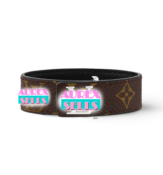 L-V Shape Designer Slim Bracelet 'Brown'